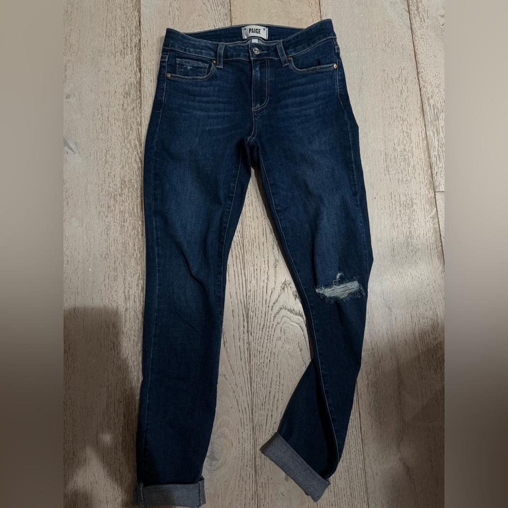 NWOT Size: 27 Paige Verdugo Ultra Skinny Samba Destructed Jeans - Picture 7 of 14